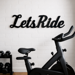 Let’s Ride Metal Quote Sign – Motivational Gym & Studio Wall Art – Rustic Fitness and Cycling Decor