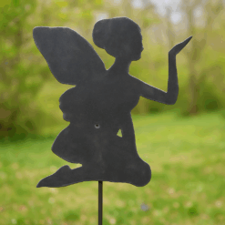 Metal Fairy Garden Stake - Enchanting Steel Yard Art for Whimsical Outdoor Decor