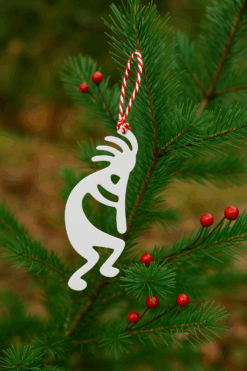 Kokopelli Christmas Ornament – Rustic Metal Holiday Tree Decoration – Unique Stocking Stuffer Gift