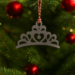 Princess Crown Christmas Ornament – Metal Holiday Tree Decoration – Stocking Stuffer Gift for Kids & Princess Fans