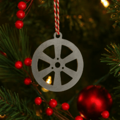 Hot Rod Wheel Christmas Ornament – Rustic Metal Car Enthusiast Tree Decoration – Unique Stocking Stuffer Gift